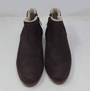 Sam Edelman Brown Ankle Booties With Sherpa Lining Sz 7.5